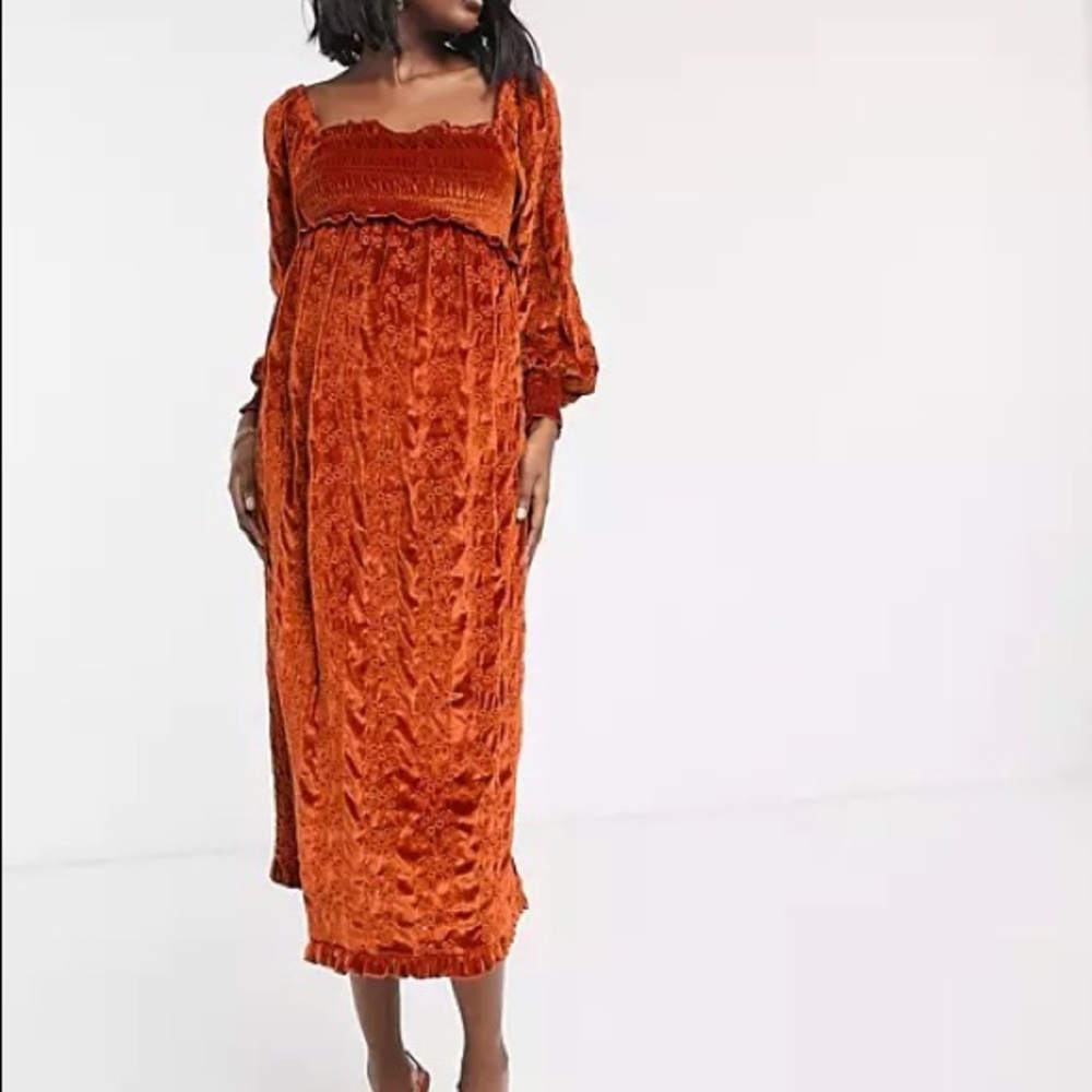 ASOS Maternity - Bishop Sleeve - Velvet Dress - Size 4
